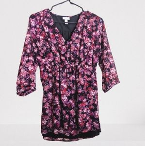 🌟Isabel Maternity Red Floral V-neck Blouse Size Small